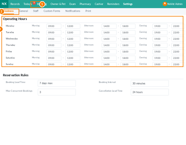 business settings screenshot 1 of 7